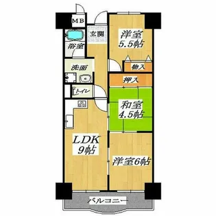 メゾンドール向陽【2階】の間取り