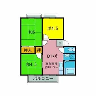 TWIN HILL 松幸苑【1階】の間取り