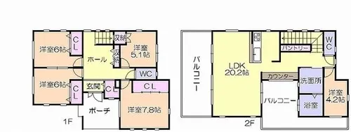 福岡県久留米市江戸屋敷2丁目【一戸建】の間取り
