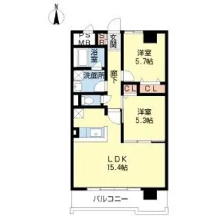 アウローラ姪浜【0802号室】の間取り