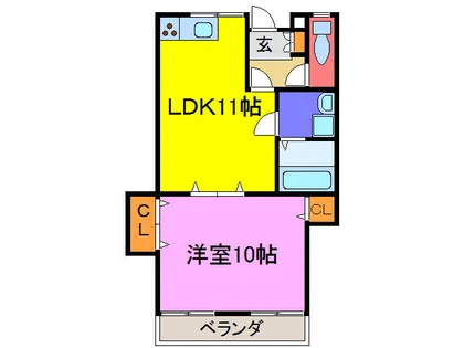 ウエストリバー【202号室】の間取り