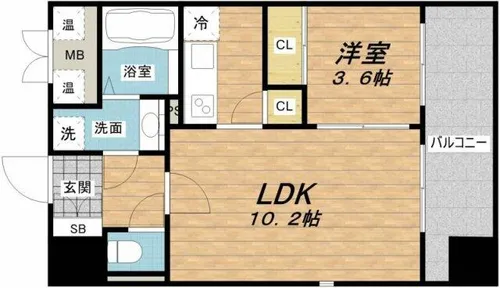 グランプラス谷町【7階】の間取り