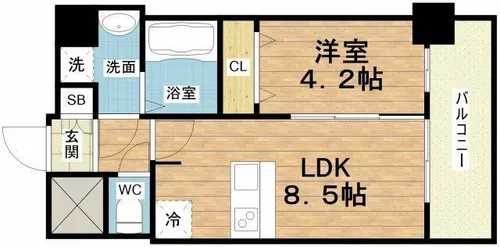 プレサンス南堀江ザ・センス【12階】の間取り