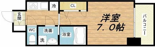 S-RESIDENCE福島玉川Uno【9階】の間取り