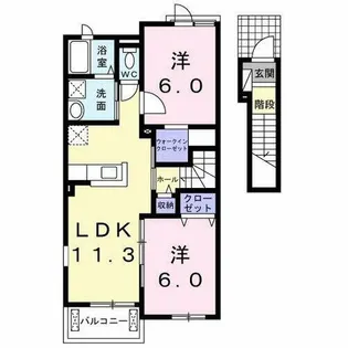 フェリオE【2階】の間取り