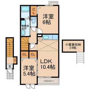シラインサイドK【2階】の間取り
