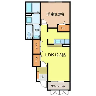 シェーネ エレガンシア【102号室】の間取り