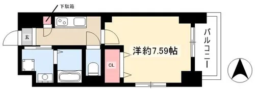 アプリーレ千代田(旧プレイズシード千代田)【0806号室】の間取り