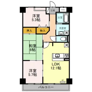 ヴェルデュール石切【4階】の間取り