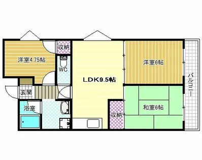 グランドール法善寺【5階】の間取り