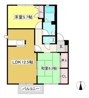 エトワール烏田 Ⅱ【2階】の間取り