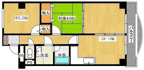 カルチェ清水谷【209号室】の間取り