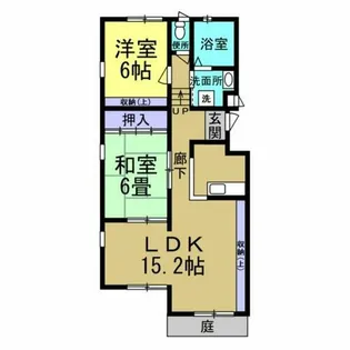 アークフラッツホウゲツ【106号室】の間取り