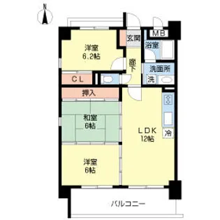 プロスペレー姪浜【0303号室】の間取り