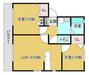 フィオーレ梅の木【A201号室】の間取り