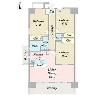 プロシード新瑞橋【0303号室】の間取り