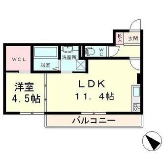 グラン フェリス【1階】の間取り
