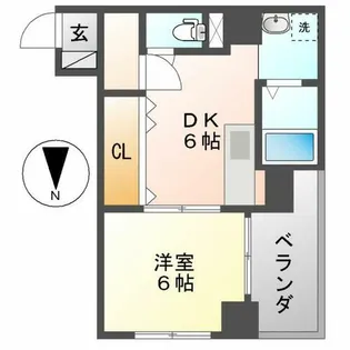K POINT BLDG【507号室】の間取り