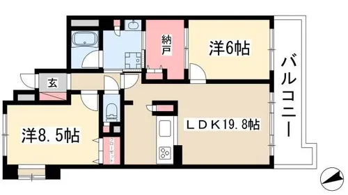 アイユー八事【310号室】の間取り