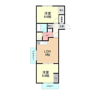 ハイツシャトー【401号室】の間取り