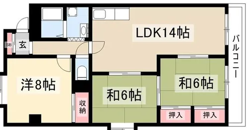 第2好日ハイツ【3階】の間取り