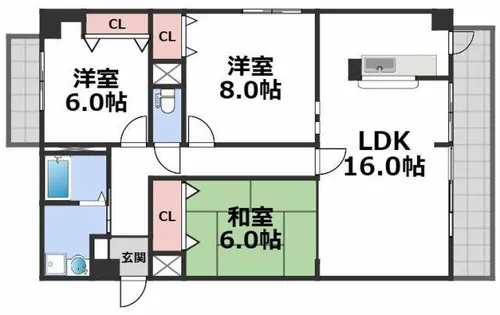ナティーノース【5階】の間取り