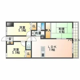 エアリーコート上高丸【4階】の間取り