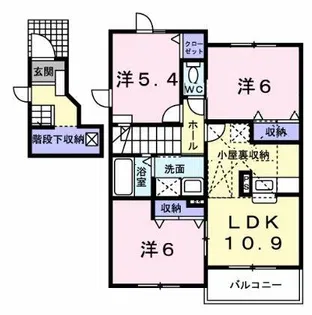 キャンパニュールA・B棟【2階】の間取り