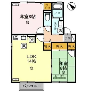 グレースコートA棟【1階】の間取り