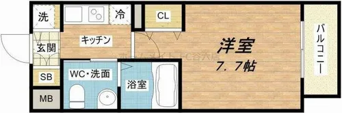 グランルージュ中之島南【5階】の間取り