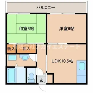 ハイツゆらの【202号室】の間取り