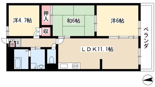 リバティビルディング【3階】の間取り