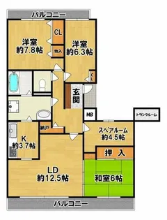 パーク・アヴェニュー神戸三田1番館【105号室】の間取り