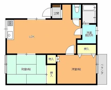 都美ハイツ【2階】の間取り