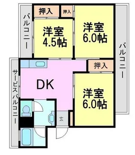安田コーポ【2階】の間取り
