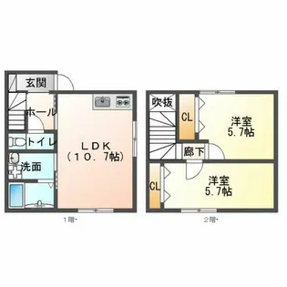 福岡県行橋市北泉1丁目【一戸建】の間取り