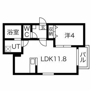コートスタイル二日市Ⅰ【102号室】の間取り