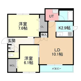 フェリオ豊平3条【102号室】の間取り
