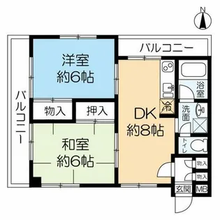 ホウエイハイツ武庫之荘【3階】の間取り