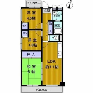 カルムエール乾【2階】の間取り