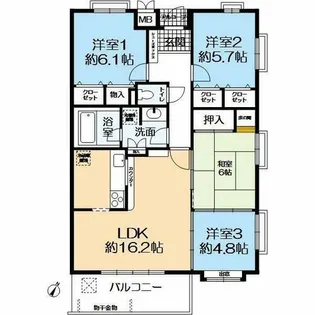 セラ逆瀬川【1階】の間取り