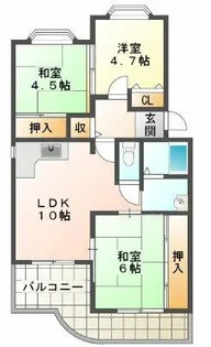 シティハイツ竹の台2号棟【503号室】の間取り