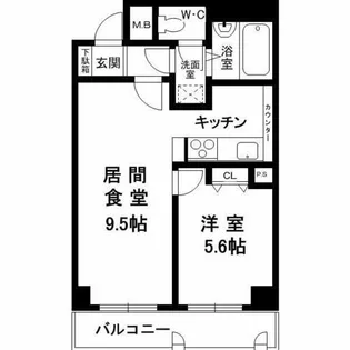 六甲道シティハウス【5階】の間取り