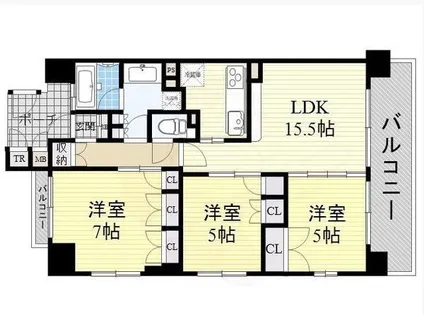 フロンティアタワー日本橋(CITY SPIRE日本橋)【4階】の間取り