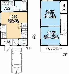 清水タウンハウスE棟(東側)【1階】の間取り