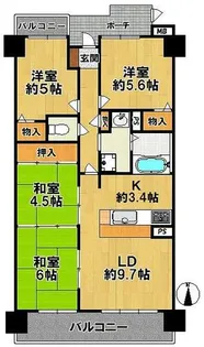 サンディ・パークスⅡ番館【13階】の間取り