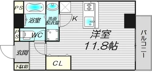 ルフレ堺【5階】の間取り