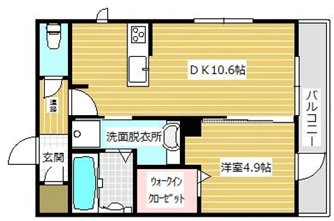 D-room香住ヶ丘【201号室】の間取り
