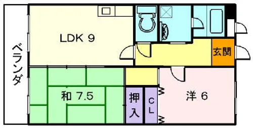 ディアコート氷野【401号室】の間取り