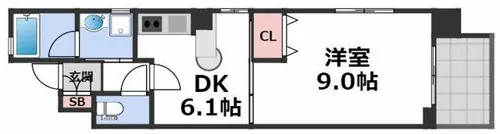 エステムプラザ大阪セントラルシティ【4階】の間取り